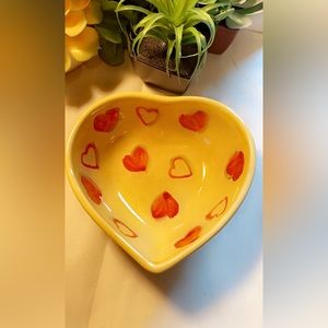 Italian Art Pottery Heart Shaped Trinket Dish